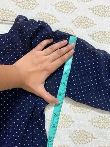 Polka Dots Dark Blue Sheer Top