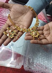 Necklace Earrings Set Party Wear