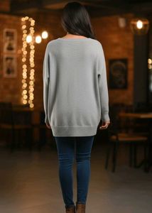 Imported Grey Knit Sweater