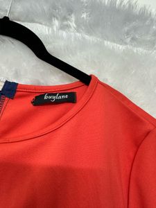 Orange &amp; Blue Bodycon Dress