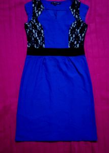 What Women Want Blue Lace Detail Dress