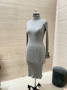 Ribbed Knit Bodycon Dress for Women