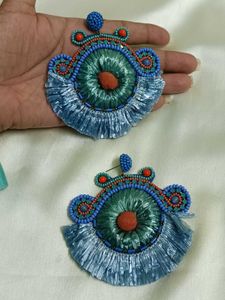 Blue Big Earrings