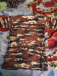 Brown Camo Printed T-Shirt - Kamal (XXL)