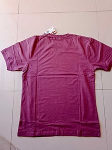 V Neck Mauve T Shirt (Pure Cotton)