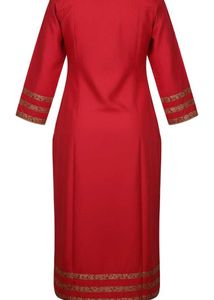 Elegant Red Kurta With Pazama Set