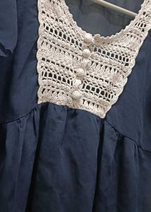 Vintage Blue Transparent Top