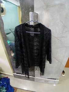 Black Fringe Cardigan