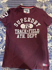 Superdry Burgundy Graphic T-Shirt – Size M