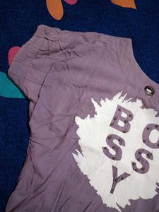 Bossy Graphic Tee Crop Top