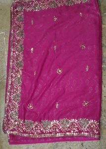 Dark Pink Saree with Blouse