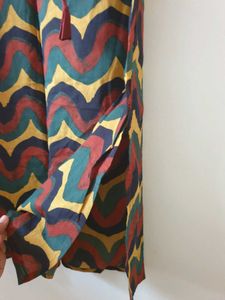 Abstract Wave Print Maxi Dress
