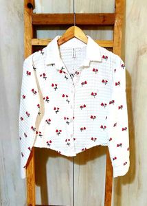 Floral Print Crop Shirt Bust Size-36-M