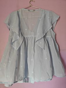Chic Blue Ruffle Top (not Used)