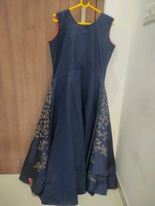 Blue Embroidered Indian Dress