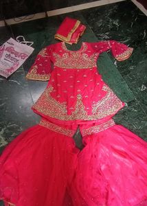 Elegant Pink ghrara Set