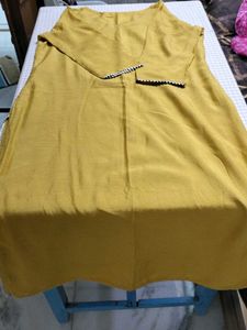 Embroidered Mustard Kurti