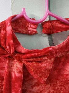 Red Tie-Dye Blouse
