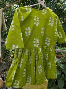 Green Floral short Kurti