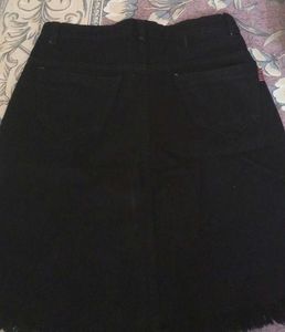 Black Denim Skirt