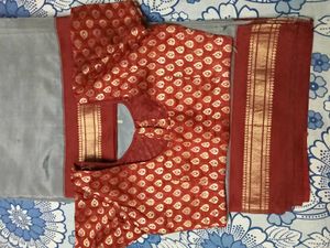 GentlyUsed DharmavaramPattu GreyWithRedBorder Sare