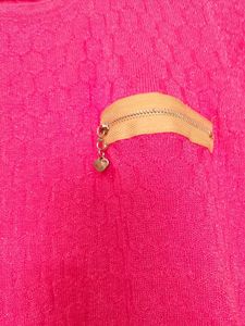 Shimmery heart pink top