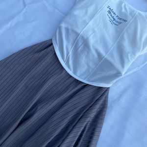 Y2K One Side Asymmetrical Grey Rib Pinterest Skirt