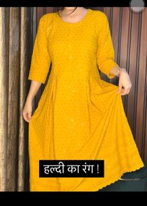 Yellow A Line Kurti