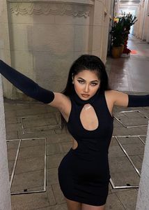 Sleek Black Cutout Mini Dress