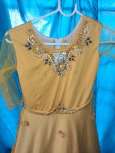 Embellished Yellow Girls&#39; Dress