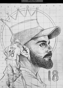 Virat Kohli Outline Drawing