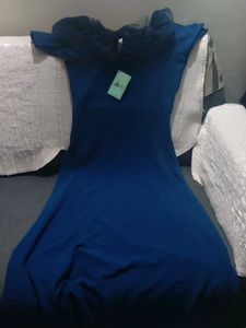 Elegant Blue Off-Shoulder Dress