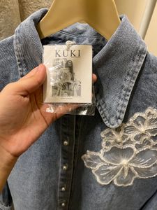 Denim Floral Blouse