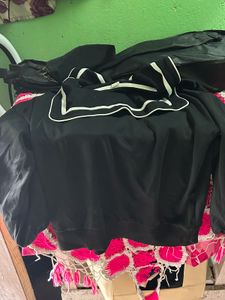 Versaoe Black Sweatshirt w/ Sailor Collar