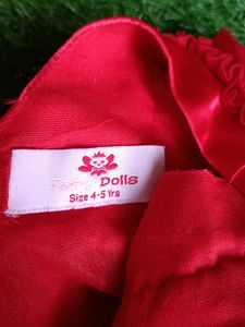 Beautiful Red Frock For Kids