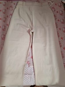 Cream Wide Leg Trousers