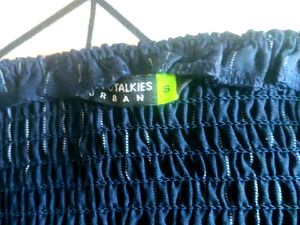 Navy Blue Crop Blouse