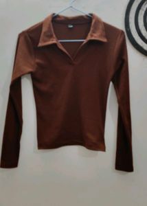 FULL SLEEVE BROWN TOP 🤎🤎
