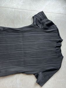 Black Textured Bodysuit Top