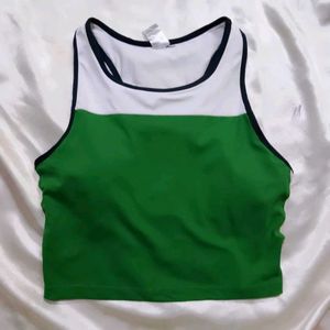 Green & White Tank Top