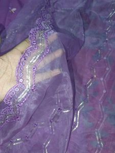 Lavender Embroidered Kurta Set