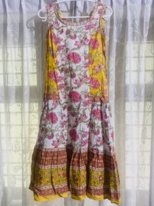 Sleeveless Printed Kurta Dress