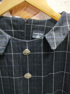 Black check dress for girls