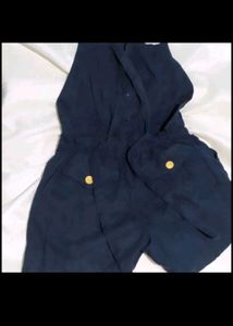 Black Button-Up Romper