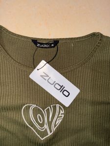 Zudio Green Crop Top With Tag