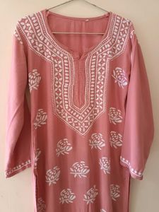 Chikankari Peach Suit