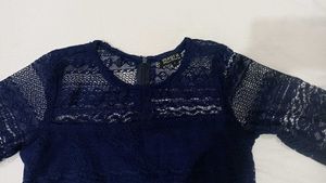 Elegant Navy Lace Top