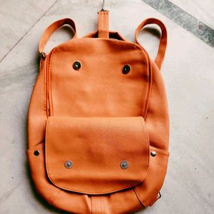 🆕 Orange Textured Backpack 🎒