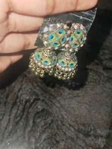 Peacock Jhumka Earrings