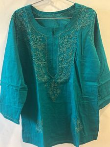 Embroidered Green Kurta